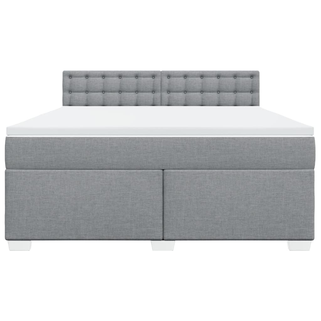 vidaXL Κρεβάτι Boxspring με Στρώμα Ανοιχτό Γκρι 180x200 εκ. Υφασμάτινο