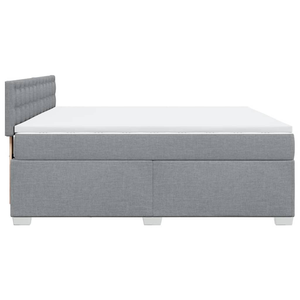 vidaXL Κρεβάτι Boxspring με Στρώμα Ανοιχτό Γκρι 180x200 εκ. Υφασμάτινο