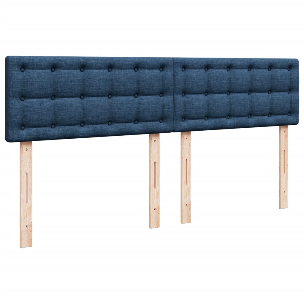 vidaXL Κρεβάτι Boxspring με Στρώμα Μπλε 180x200 εκ. Υφασμάτινο