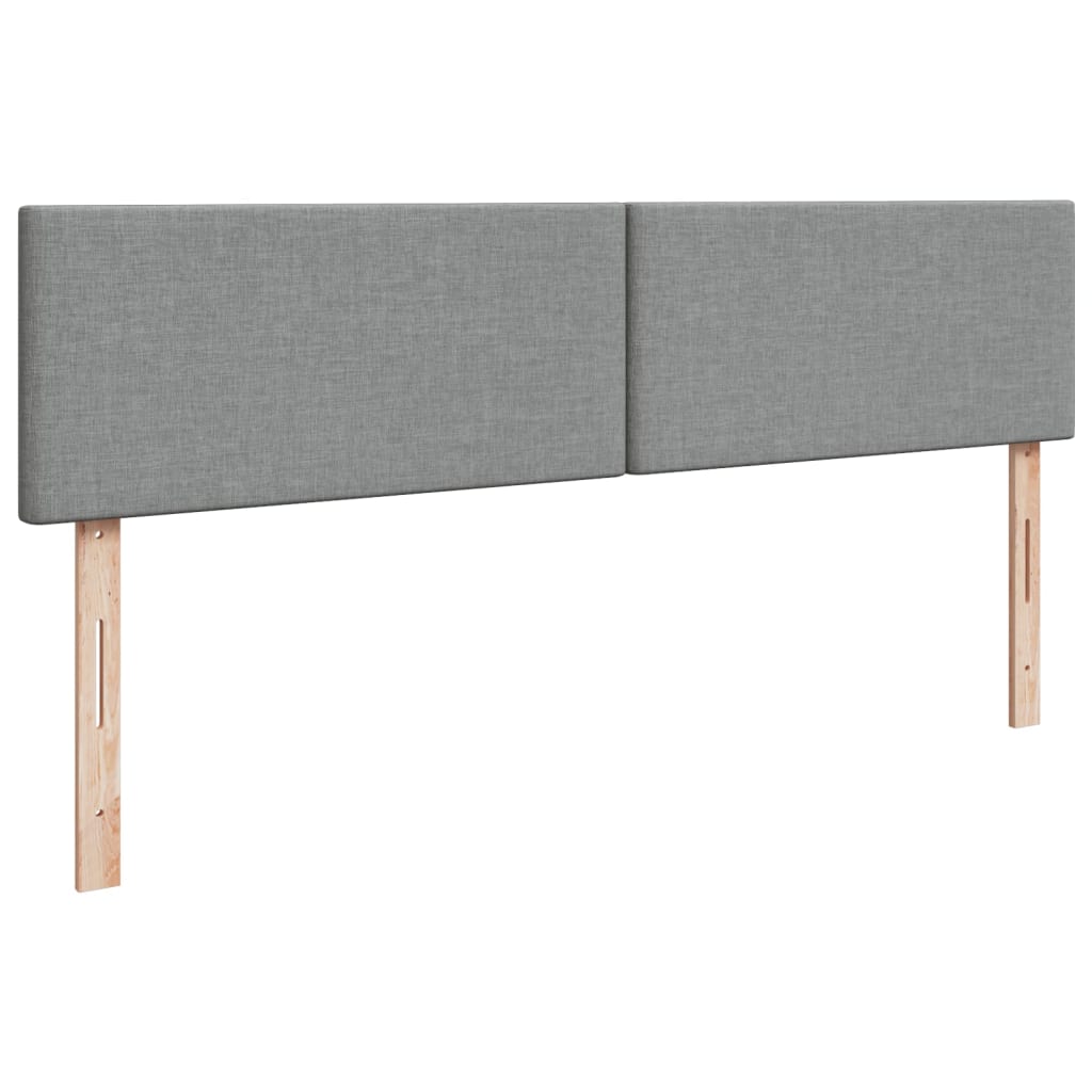 vidaXL Κρεβάτι Boxspring με Στρώμα Ανοιχτό Γκρι 200x200 εκ. Υφασμάτινο