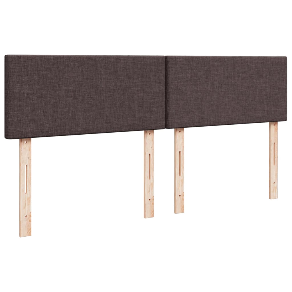 vidaXL Κρεβάτι Boxspring με Στρώμα Σκούρο Καφέ 200x200 εκ. Υφασμάτινο