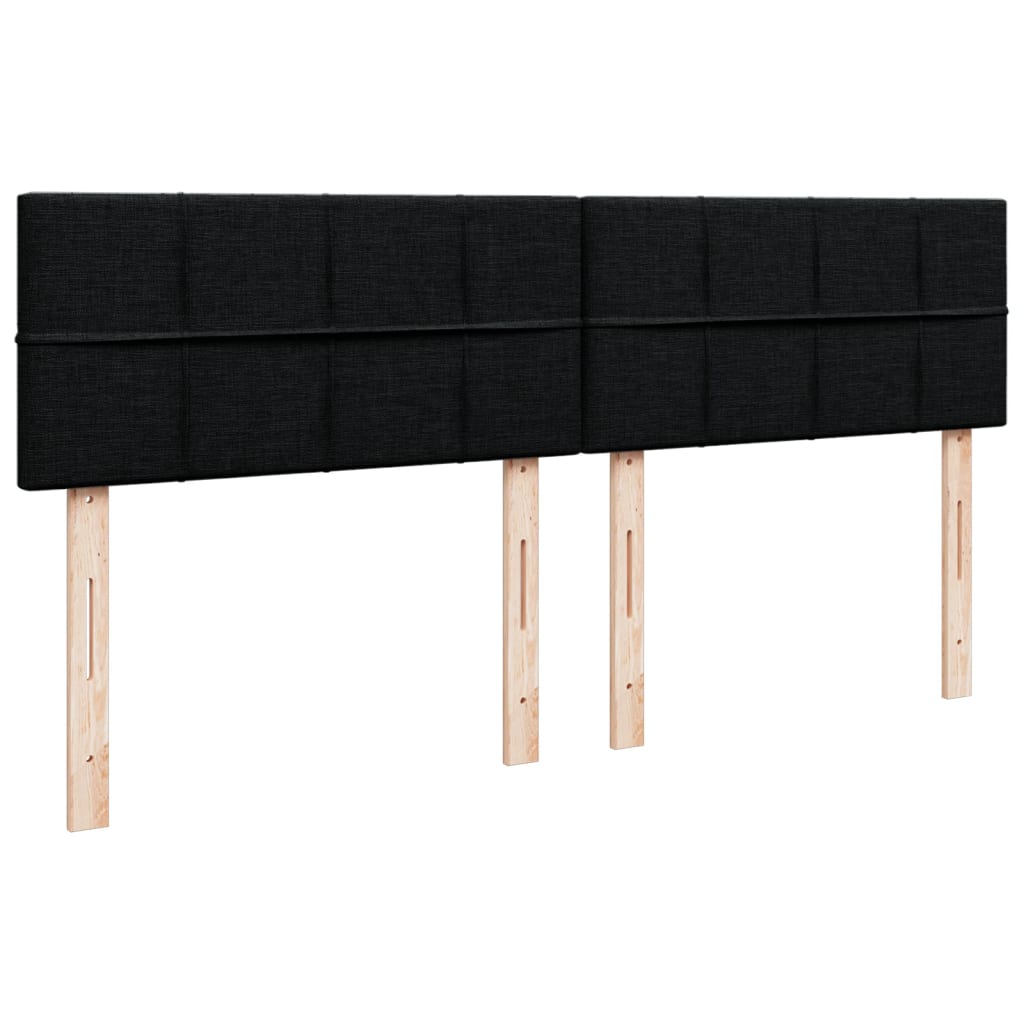 vidaXL Κρεβάτι Boxspring με Στρώμα Μαύρο 200x200 εκ. Υφασμάτινο