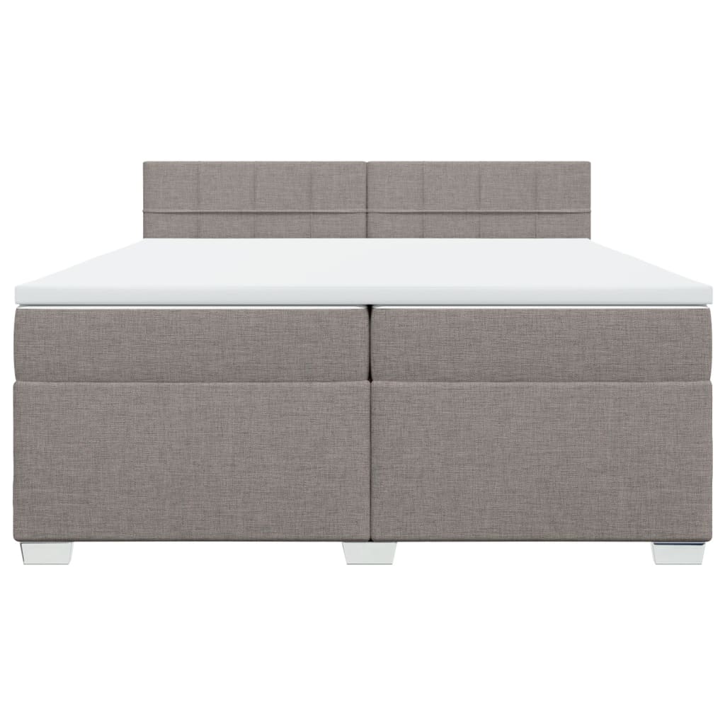 vidaXL Κρεβάτι Boxspring με Στρώμα Taupe 200x200 εκ. Υφασμάτινο