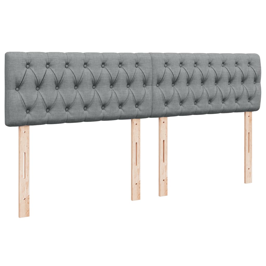 vidaXL Κρεβάτι Boxspring με Στρώμα Ανοιχτό Γκρι 200x200 εκ. Υφασμάτινο