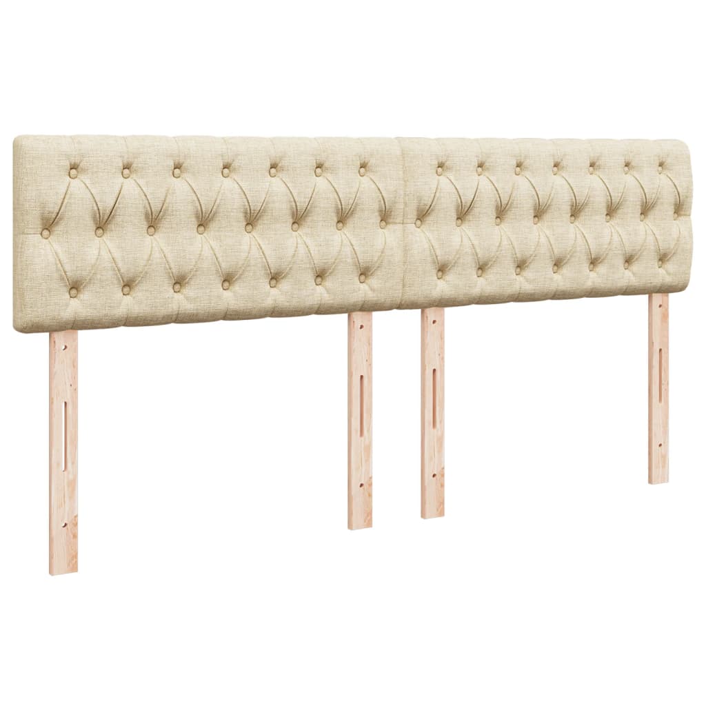 vidaXL Κρεβάτι Boxspring με Στρώμα Κρεμ 200x200 εκ. Υφασμάτινο