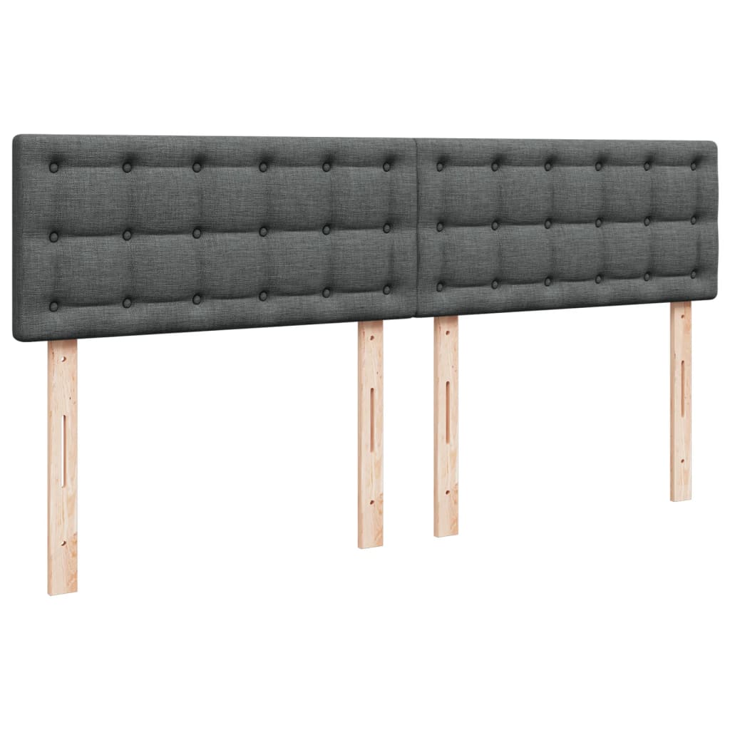 vidaXL Κρεβάτι Boxspring με Στρώμα Σκούρο Γκρι 200x200 εκ. Υφασμάτινο