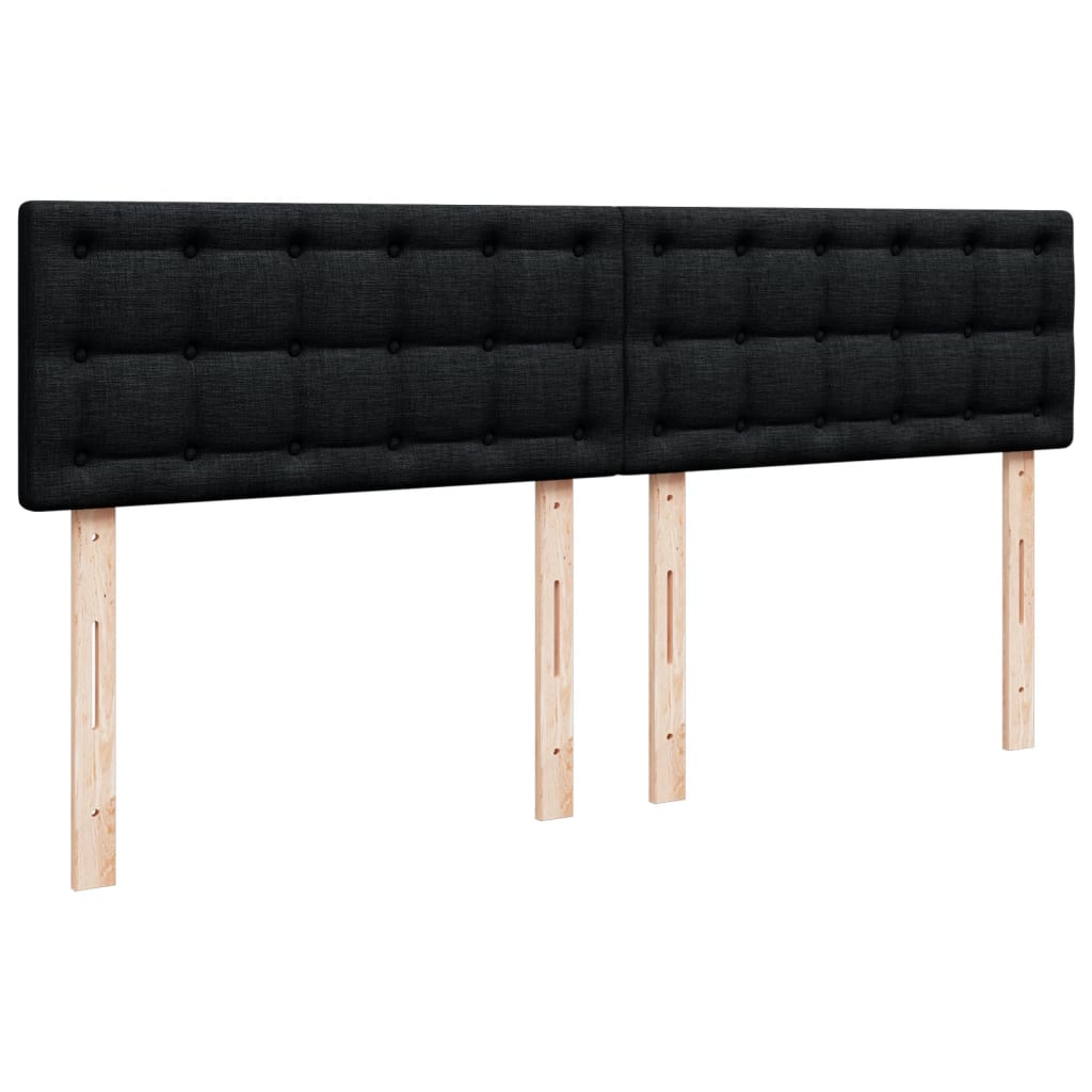 vidaXL Κρεβάτι Boxspring με Στρώμα Μαύρο 200x200 εκ. Υφασμάτινο