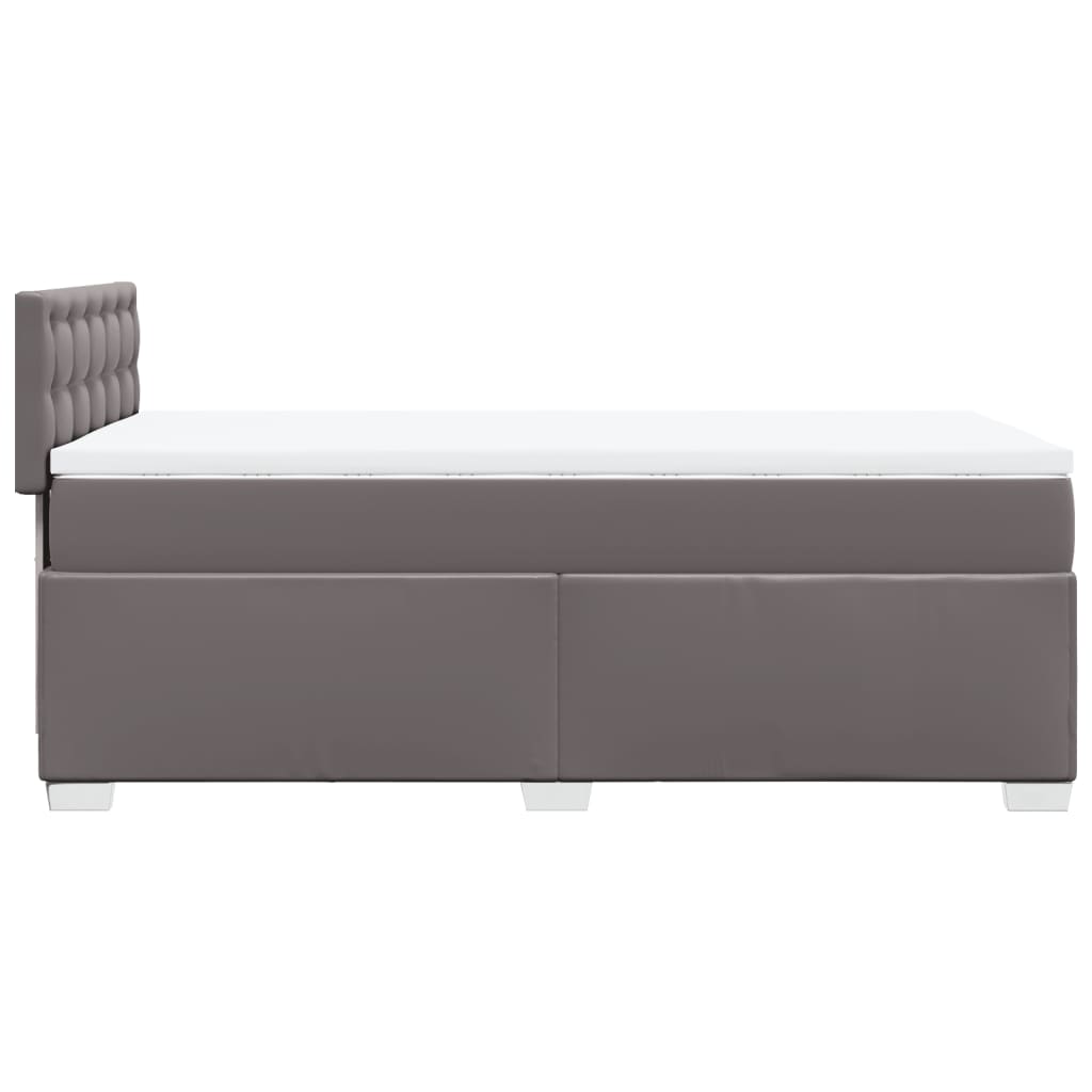 vidaXL Κρεβάτι Boxspring με Στρώμα Γκρι 100x200εκ. από Συνθετικό Δέρμα