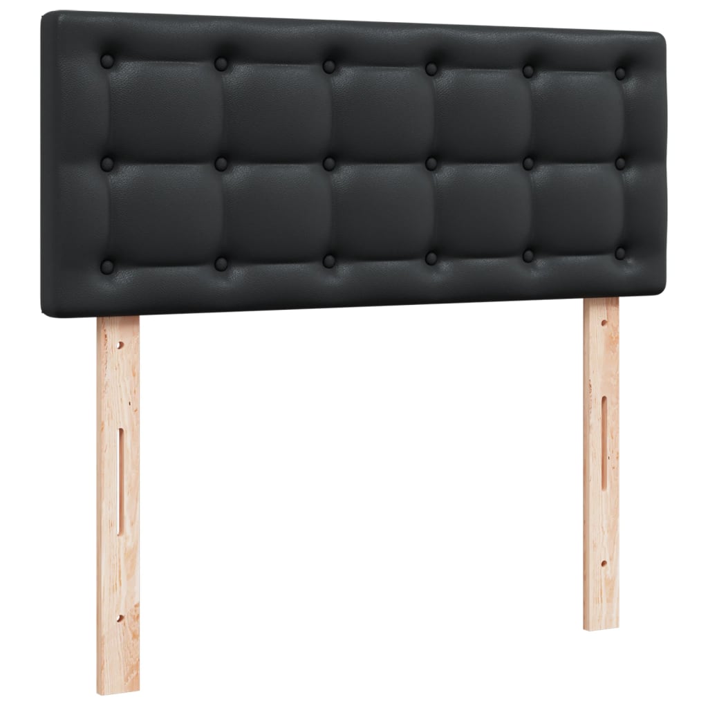 vidaXL Κρεβάτι Boxspring με Στρώμα Μαύρο 120x190εκ.από Συνθετικό Δέρμα