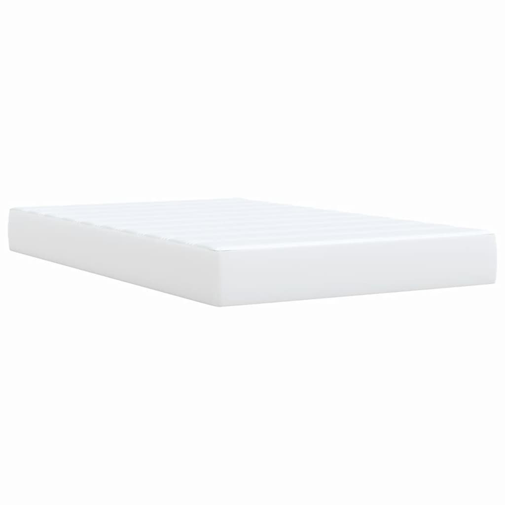 vidaXL Κρεβάτι Boxspring με Στρώμα Λευκό 120x200εκ.από Συνθετικό Δέρμα