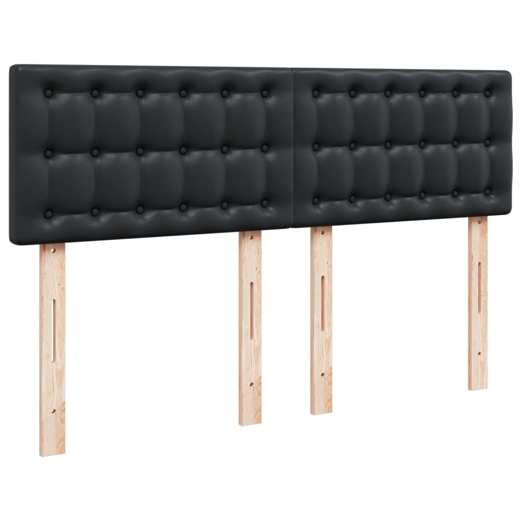 vidaXL Κρεβάτι Boxspring με Στρώμα Μαύρο 140x190εκ.από Συνθετικό Δέρμα