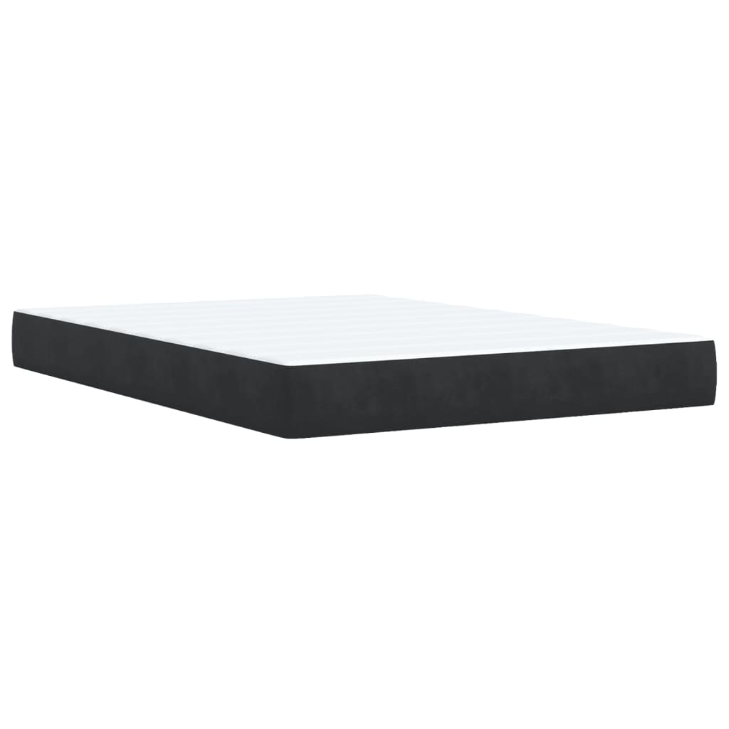 vidaXL Κρεβάτι Boxspring με Στρώμα Μαύρο 140x190εκ.από Συνθετικό Δέρμα