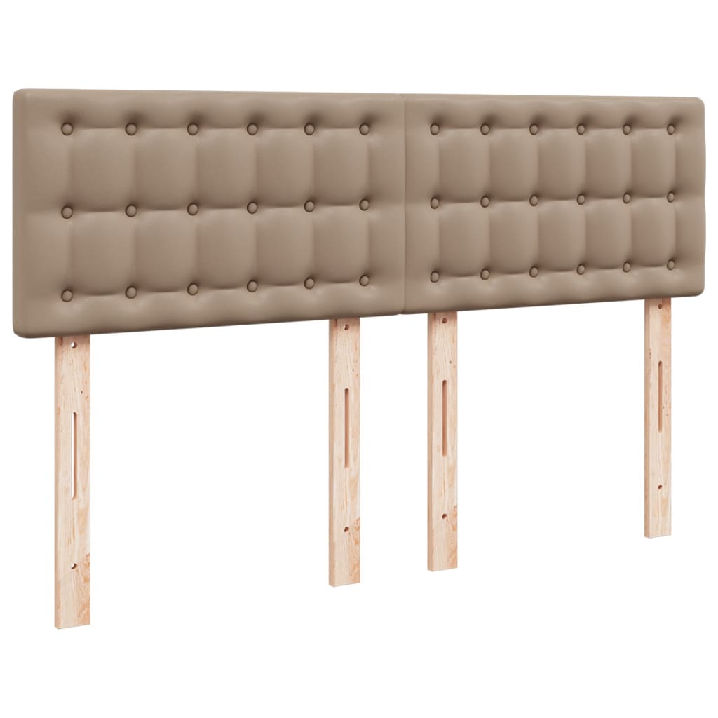 vidaXL Κρεβάτι Boxspring με Στρώμα Καπουτσίνο 160x200εκ.από Συνθ.Δέρμα
