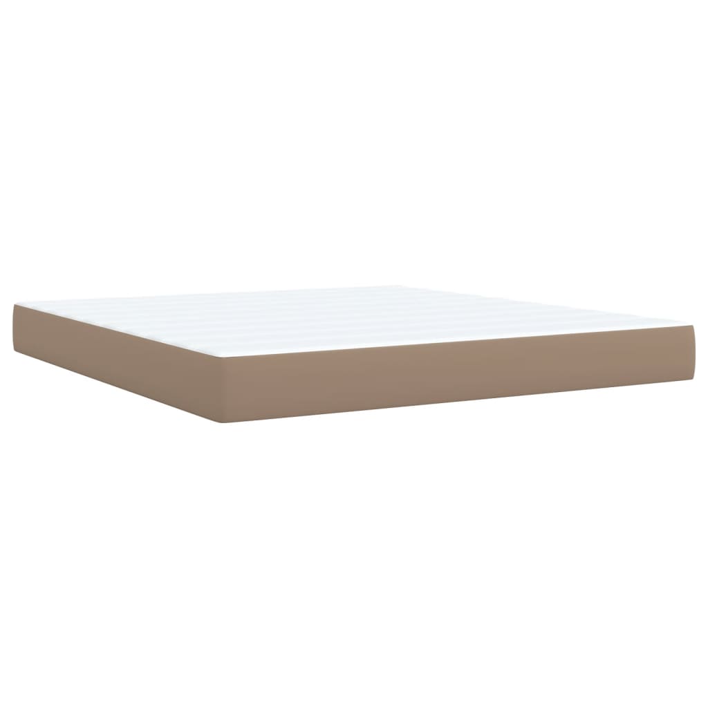 vidaXL Κρεβάτι Boxspring με Στρώμα Καπουτσίνο 180x200 εκ. Συνθ. Δέρμα
