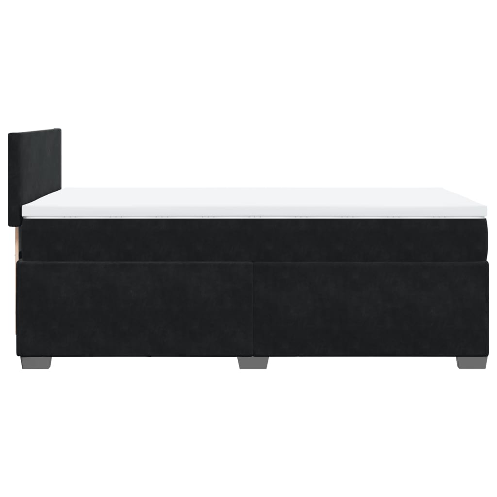 vidaXL Κρεβάτι Boxspring με Στρώμα Μαύρο 80 x 200 εκ. Βελούδινο