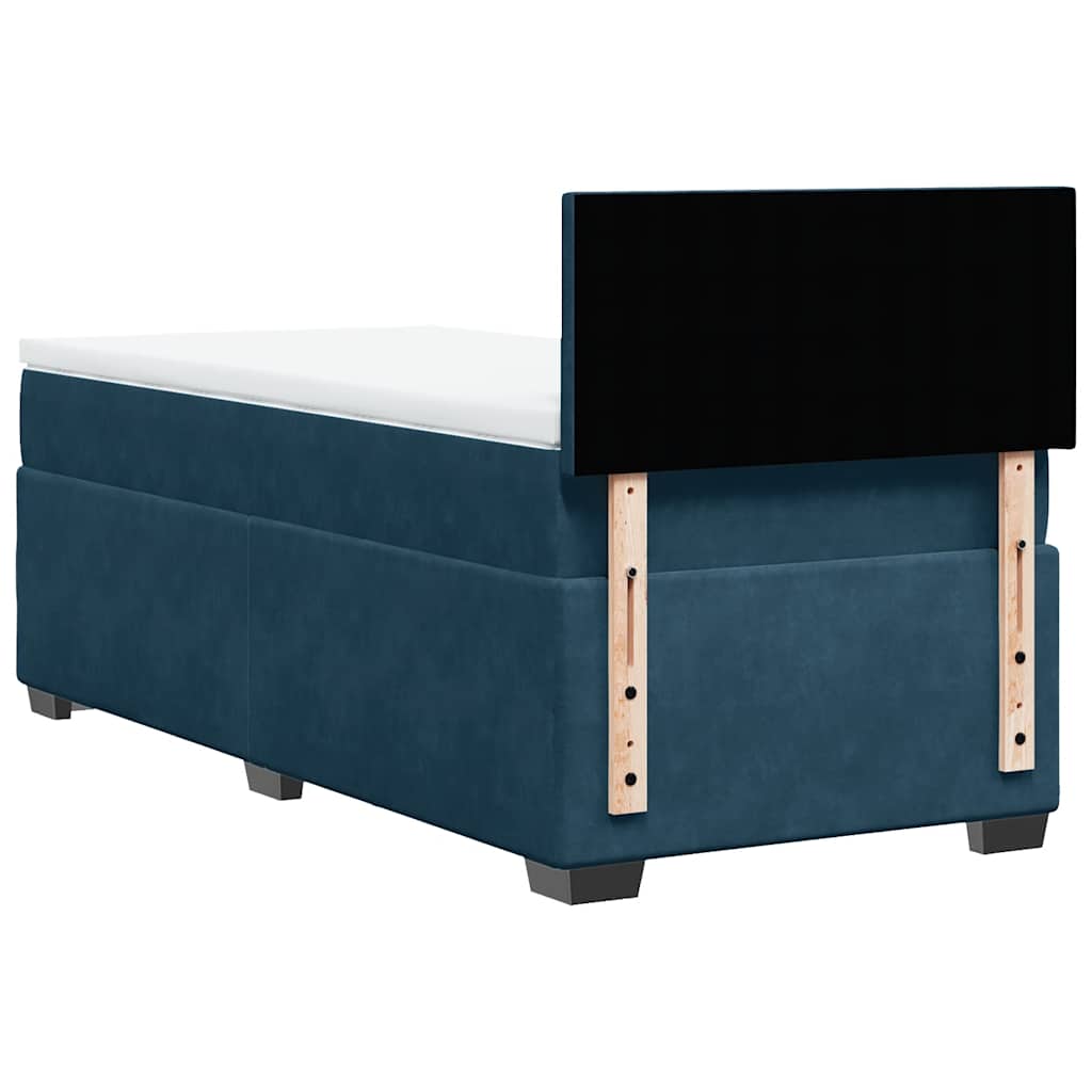 vidaXL Κρεβάτι Boxspring με Στρώμα Μπλε 80 x 200 εκ. Βελούδινο