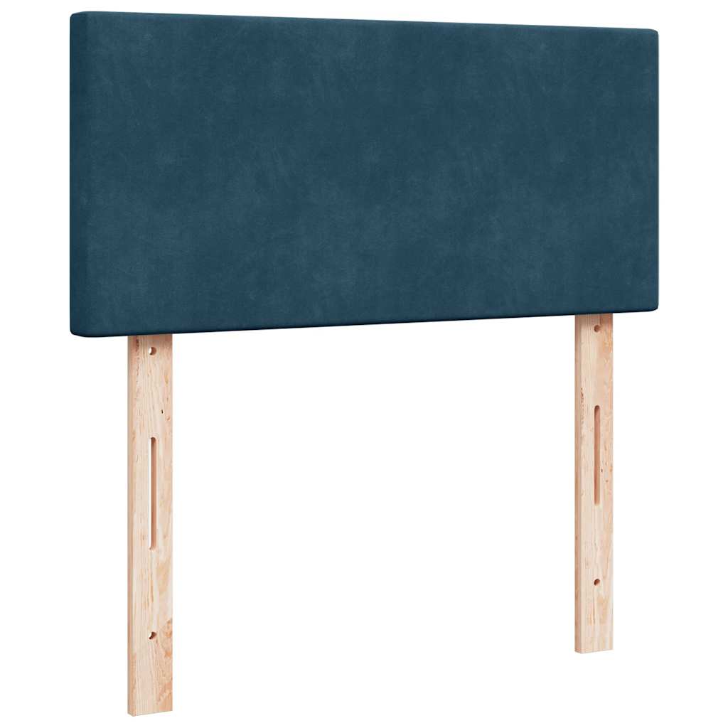 vidaXL Κρεβάτι Boxspring με Στρώμα Μπλε 80 x 200 εκ. Βελούδινο