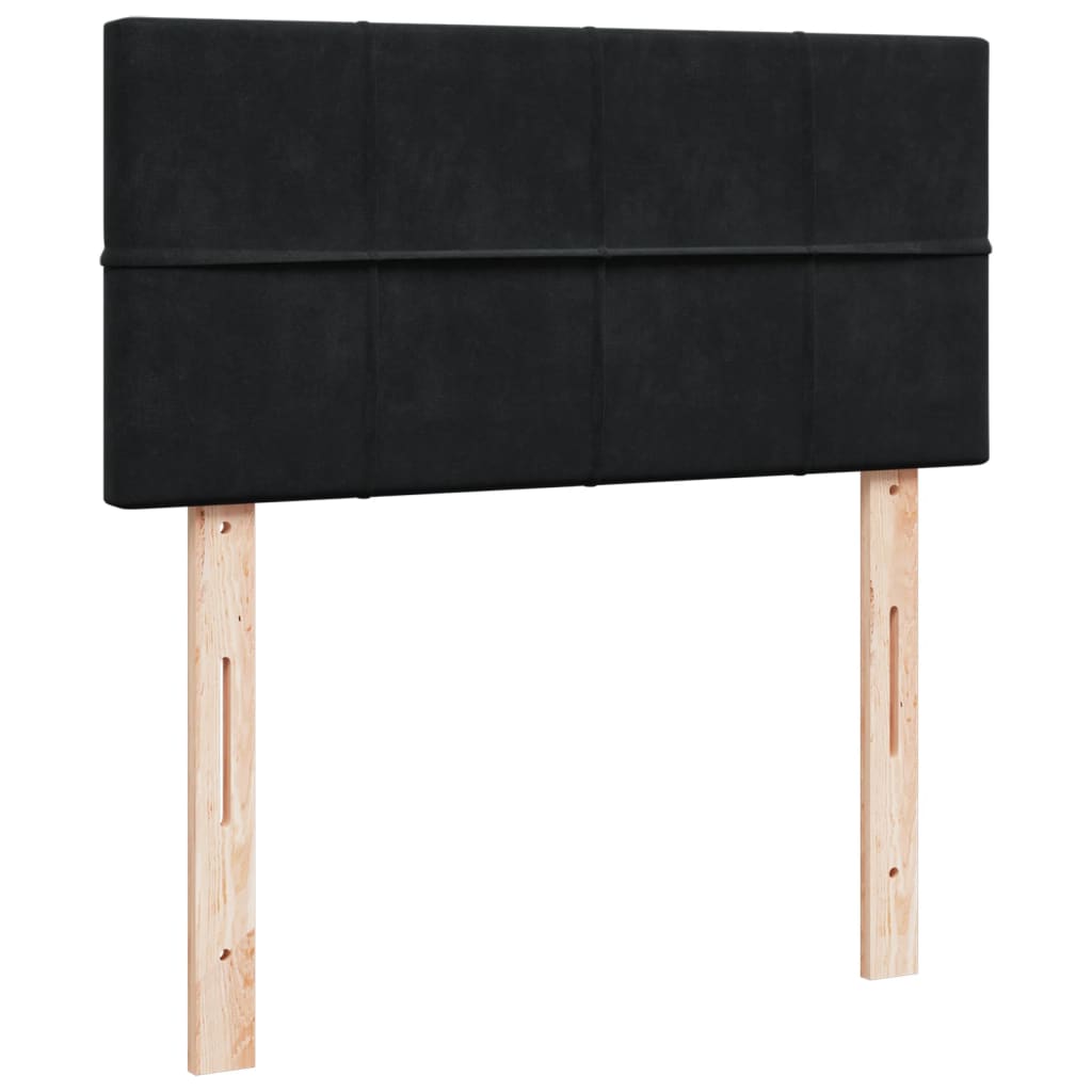 vidaXL Κρεβάτι Boxspring με Στρώμα Μαύρο 90x200 εκ. Βελούδινο