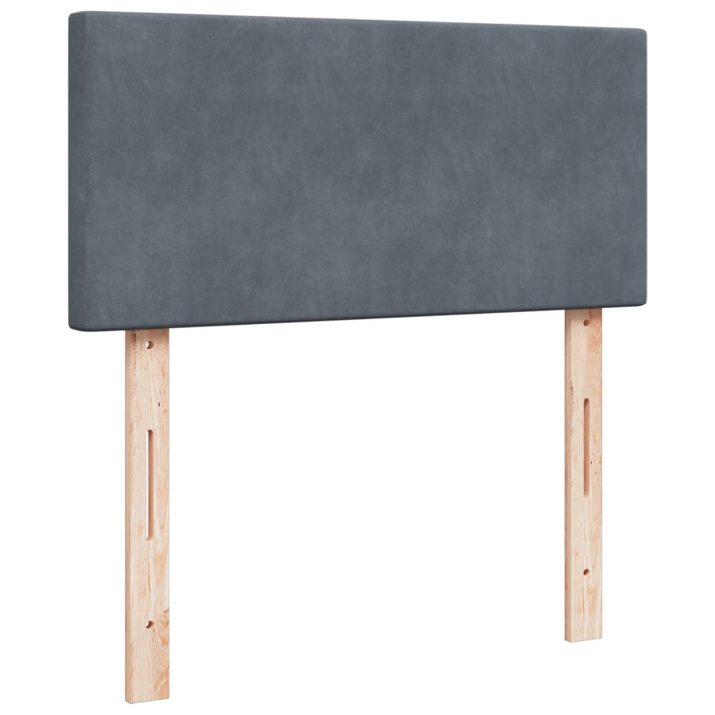 vidaXL Κρεβάτι Boxspring με Στρώμα Σκούρο Γκρι 100x200 εκ. Βελούδινο