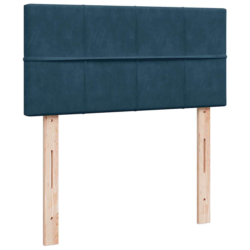vidaXL Κρεβάτι Boxspring με Στρώμα Μπλε 100x200 εκ. Βελούδινο
