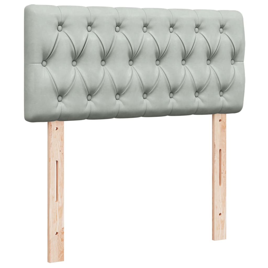 vidaXL Κρεβάτι Boxspring με Στρώμα Ανοιχτό Γκρι 100x200 εκ. Βελούδινο