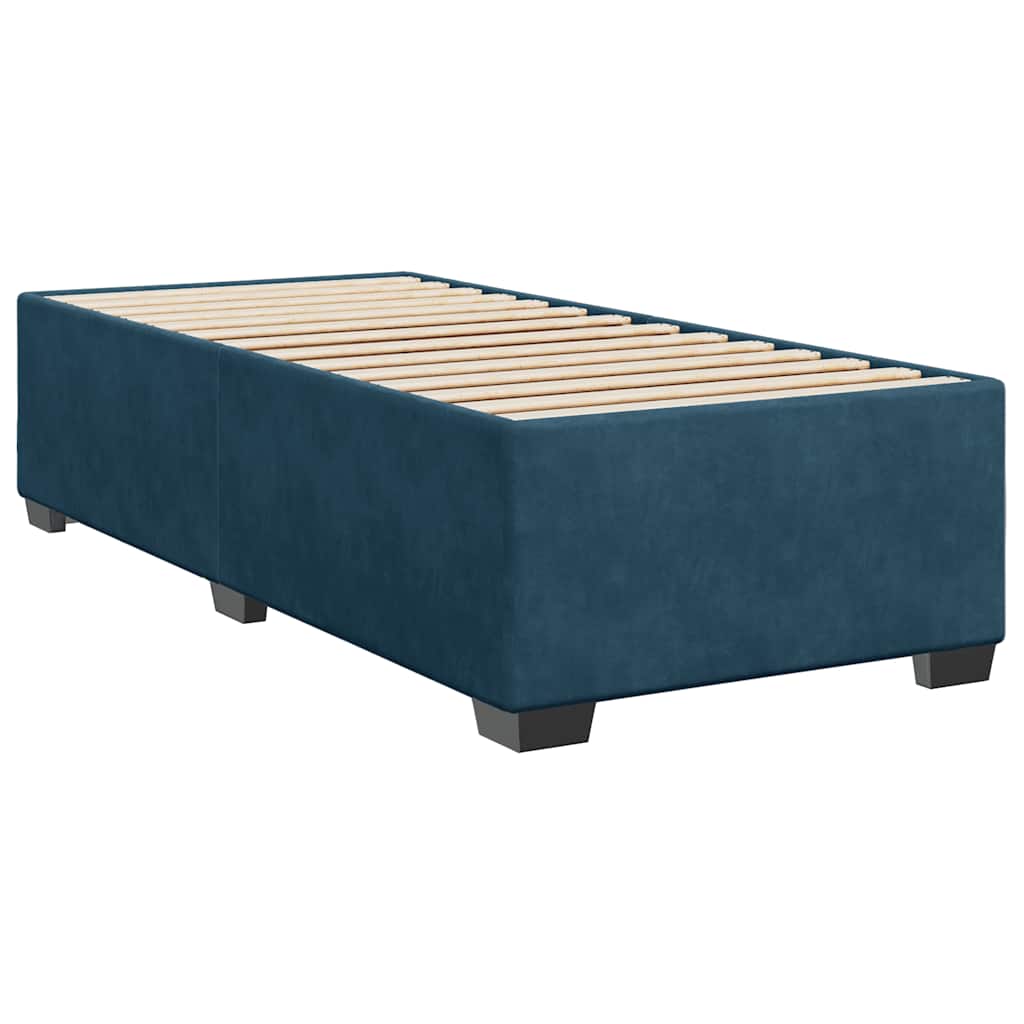 vidaXL Κρεβάτι Boxspring με Στρώμα Μπλε 100x200 εκ. Βελούδινο