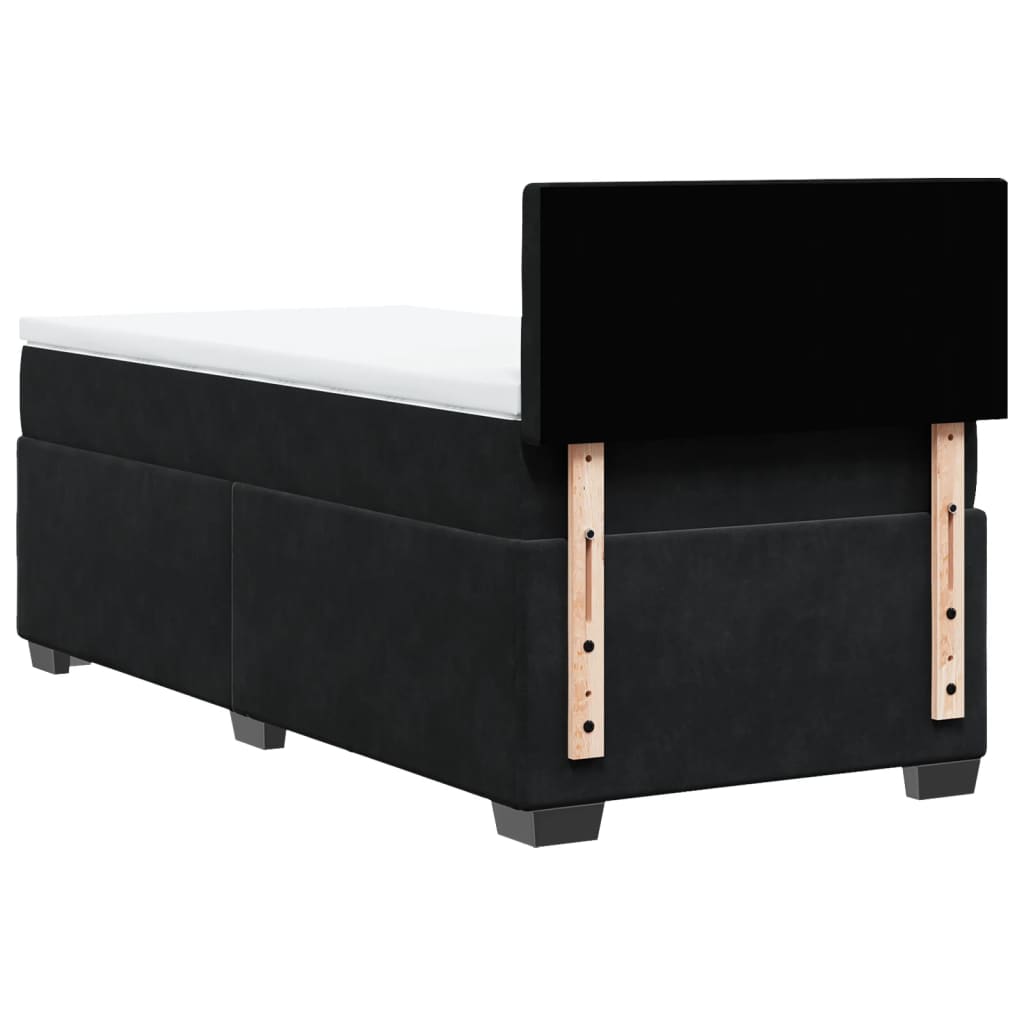 vidaXL Κρεβάτι Boxspring με Στρώμα Μαύρο 100x200 εκ. Βελούδινο