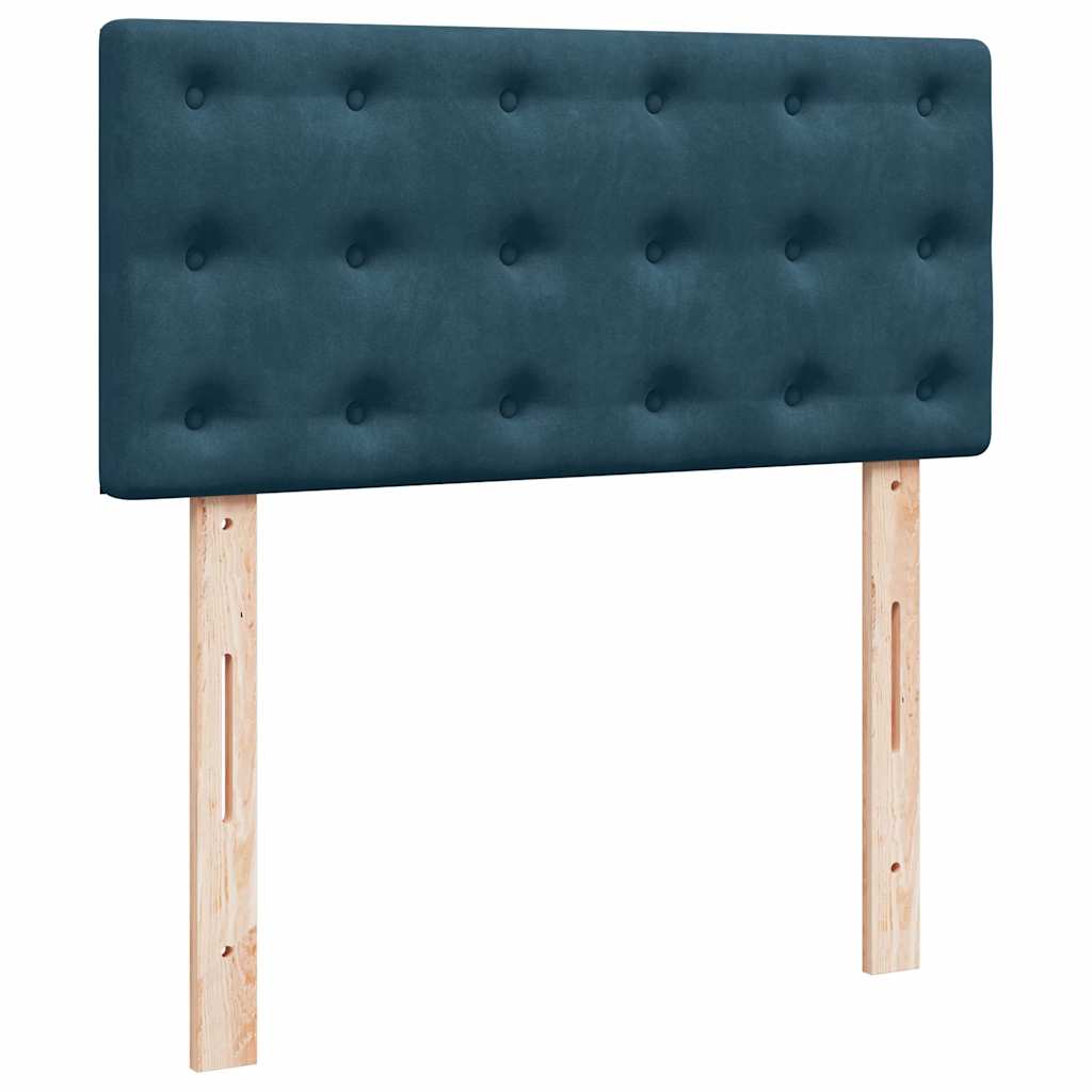vidaXL Κρεβάτι Boxspring με Στρώμα Μπλε 100x200 εκ. Βελούδινο
