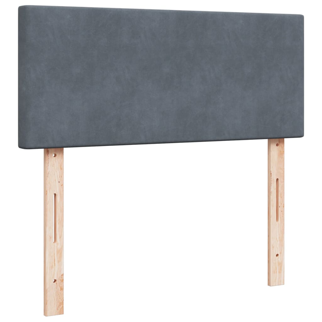 vidaXL Κρεβάτι Boxspring με Στρώμα Σκούρο Γκρι 120x190 εκ. Βελούδινο