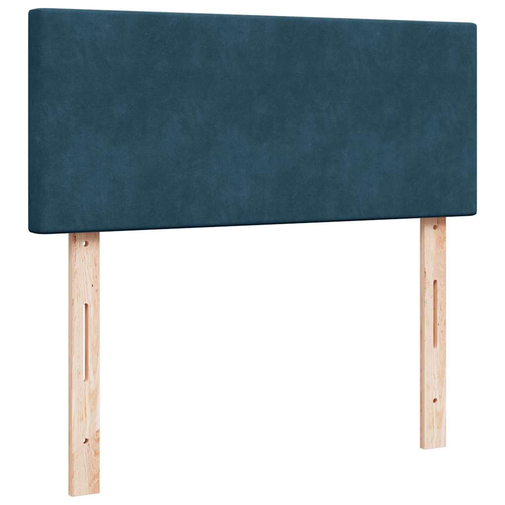 vidaXL Κρεβάτι Boxspring με Στρώμα Μπλε 120x190 εκ. Βελούδινο