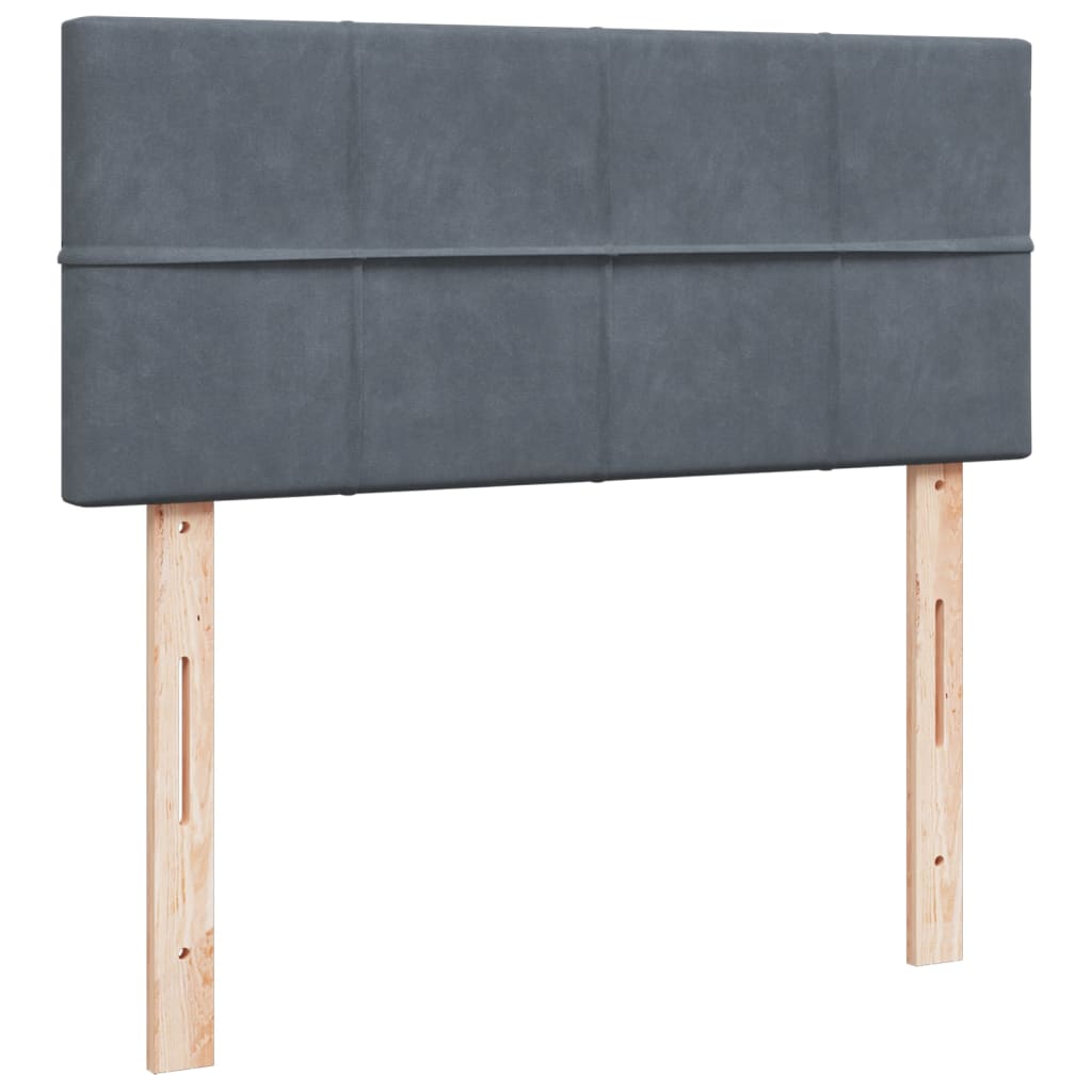 vidaXL Κρεβάτι Boxspring με Στρώμα Σκούρο Γκρι 120x190 εκ. Βελούδινο