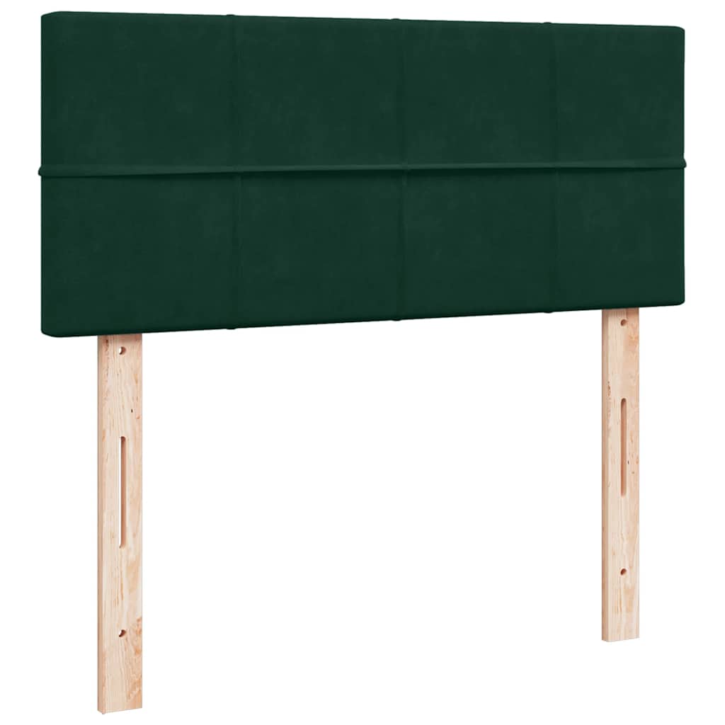 vidaXL Κρεβάτι Boxspring με Στρώμα Σκούρο Πράσινο 120x190εκ. Βελούδινο