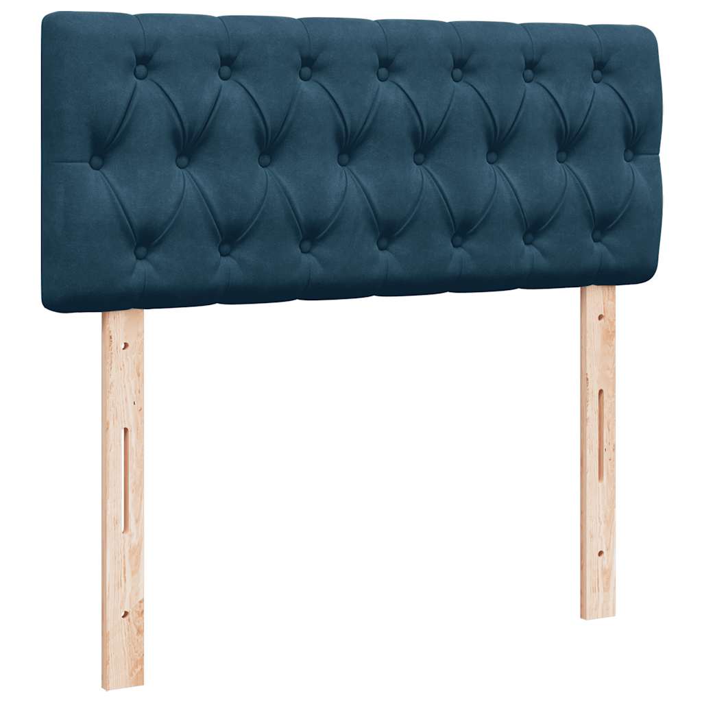 vidaXL Κρεβάτι Boxspring με Στρώμα Μπλε 120x190 εκ. Βελούδινο