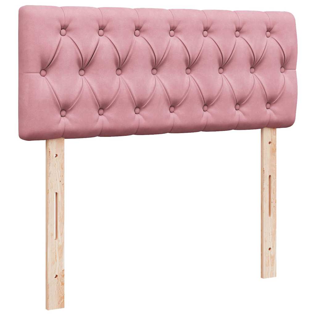 vidaXL Κρεβάτι Boxspring με Στρώμα Ροζ 120x190 εκ. Βελούδινο