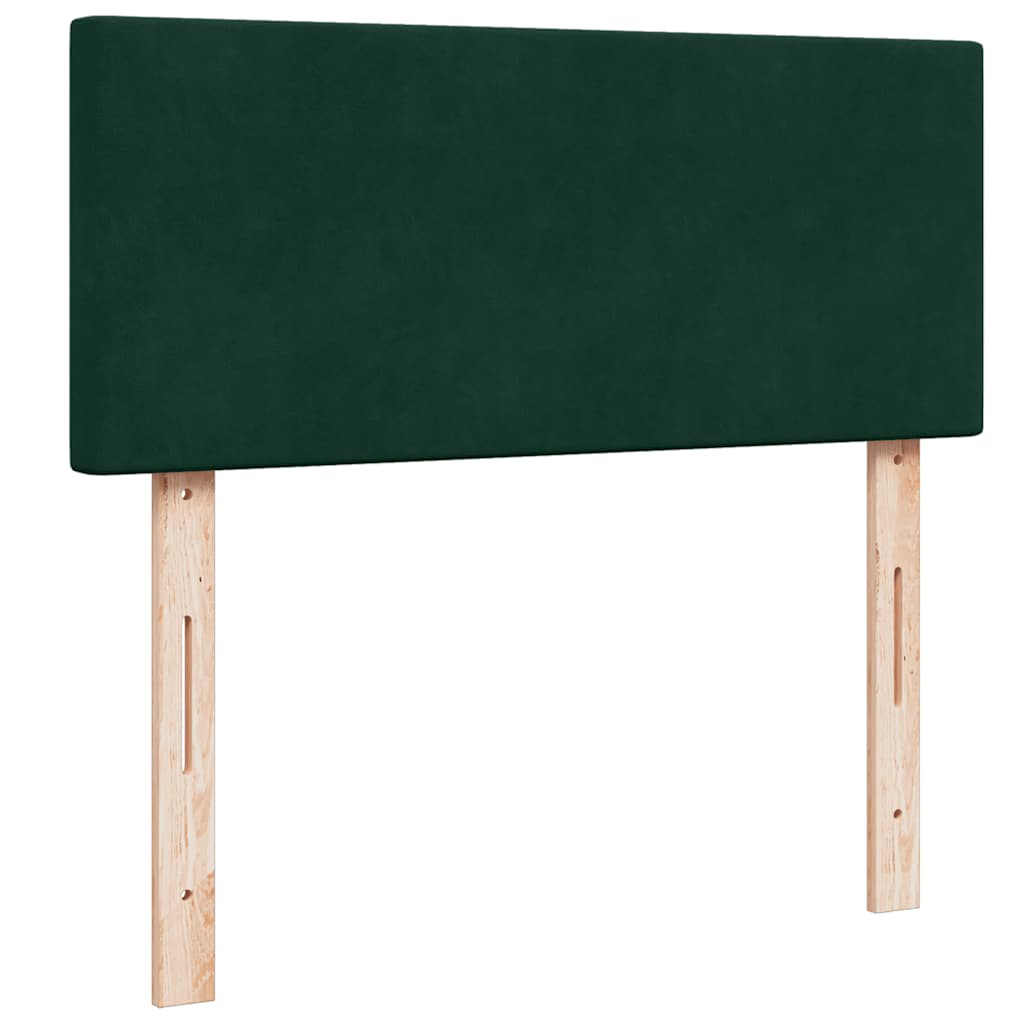 vidaXL Κρεβάτι Boxspring με Στρώμα Σκούρο Πράσινο 120x200εκ. Βελούδινο