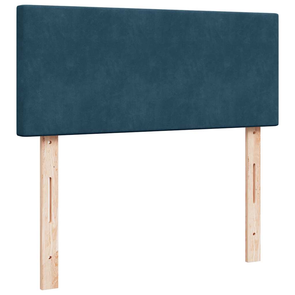 vidaXL Κρεβάτι Boxspring με Στρώμα Μπλε 120x200 εκ. Βελούδινο