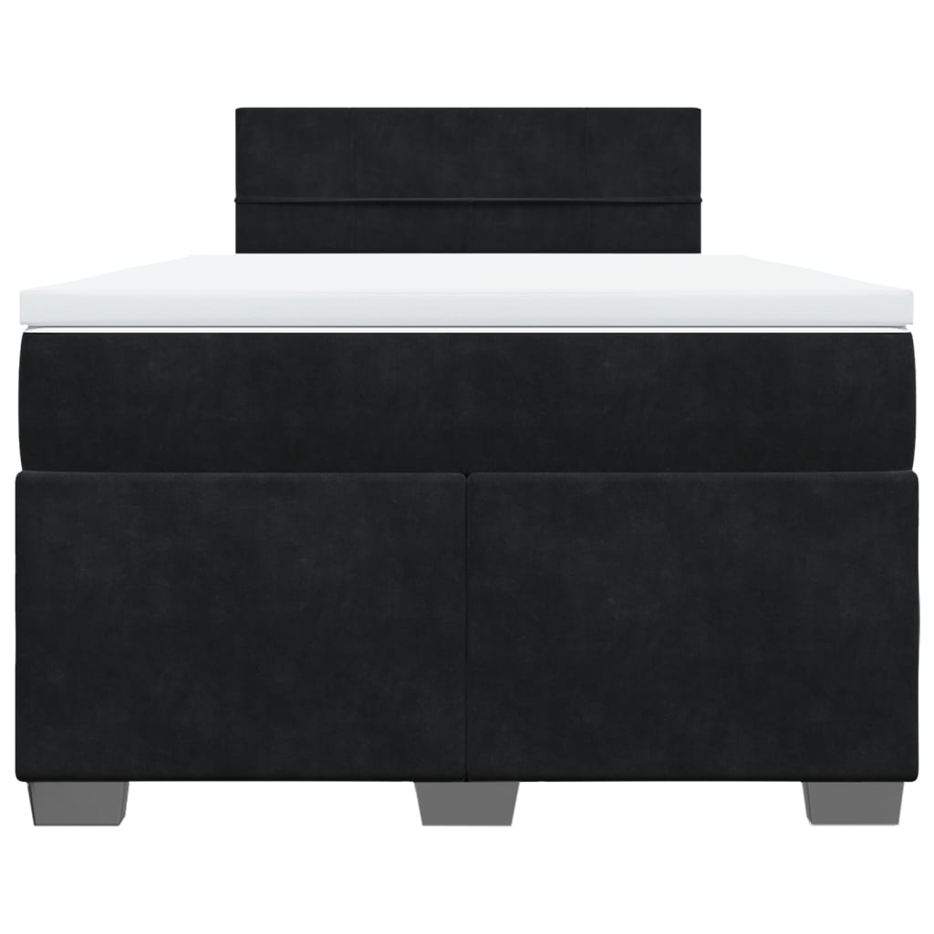 vidaXL Κρεβάτι Boxspring με Στρώμα Μαύρο 120 x 200 εκ. Βελούδινο