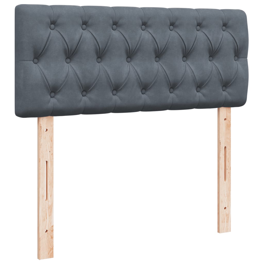 vidaXL Κρεβάτι Boxspring με Στρώμα Σκούρο Γκρι 120x200 εκ. Βελούδινο