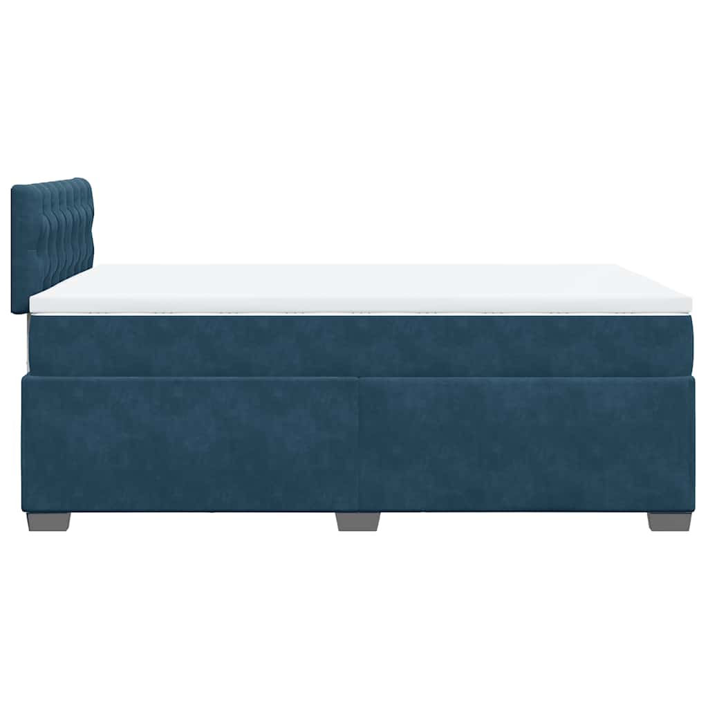 vidaXL Κρεβάτι Boxspring με Στρώμα Μπλε 120x200 εκ. Βελούδινο