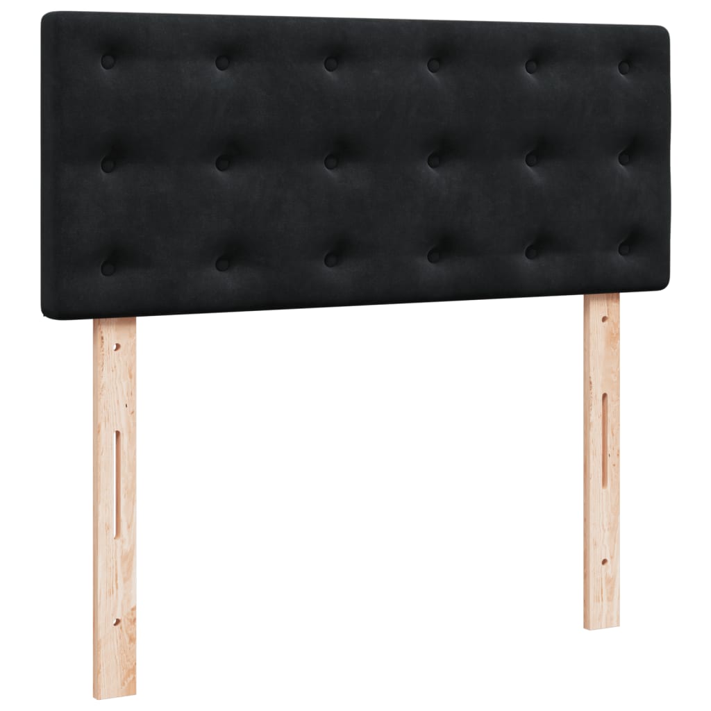 vidaXL Κρεβάτι Boxspring με Στρώμα Μαύρο 120 x 200 εκ. Βελούδινο