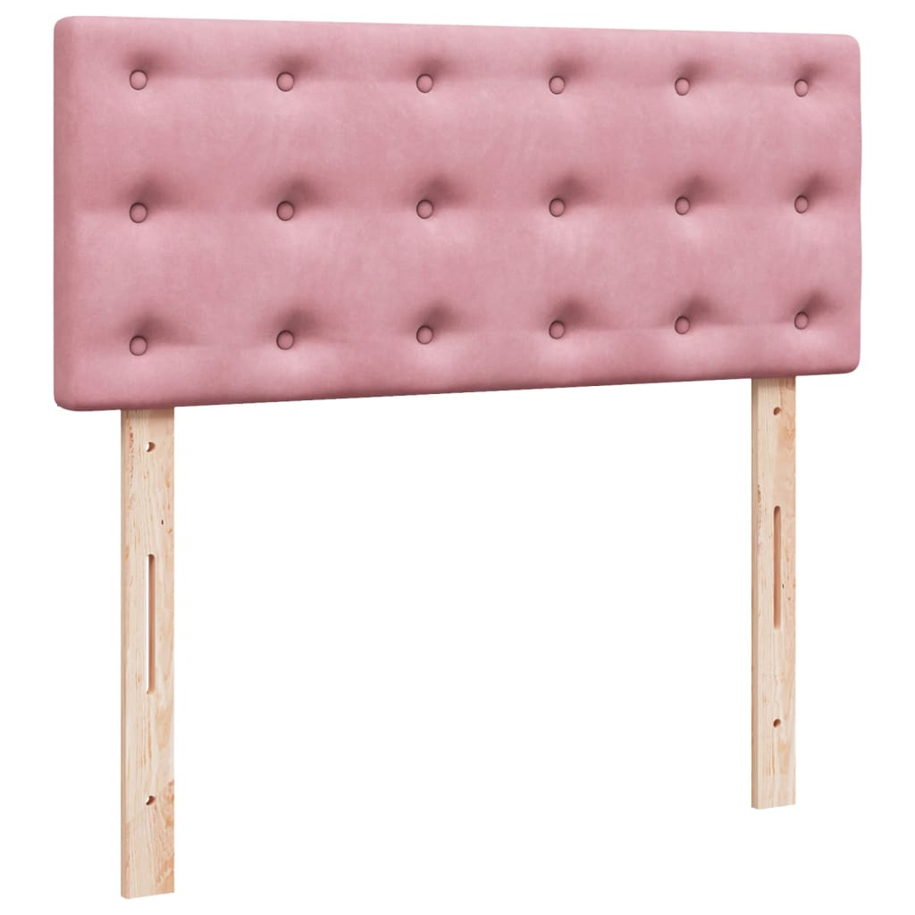 vidaXL Κρεβάτι Boxspring με Στρώμα Ροζ 120x200 εκ. Βελούδινο