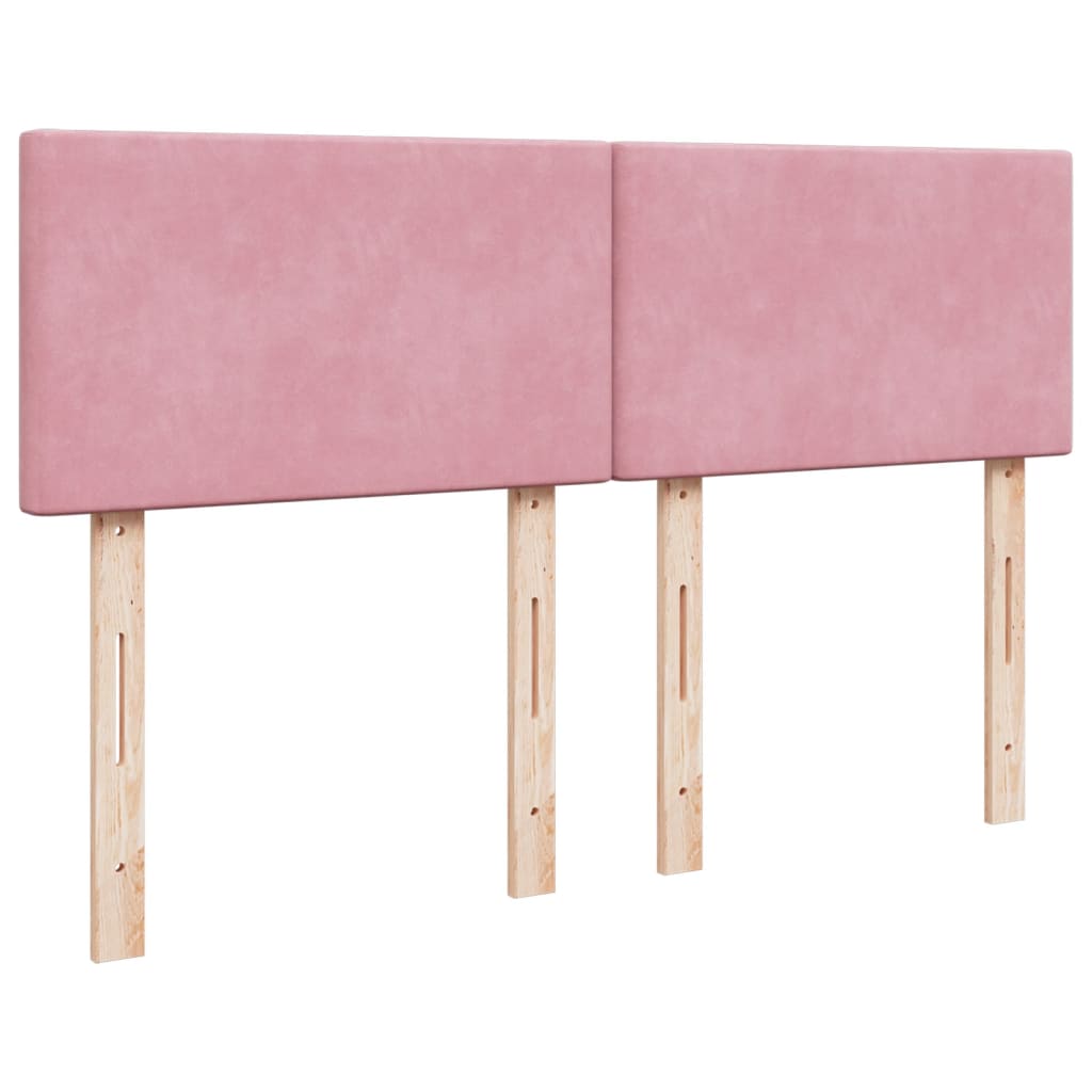 vidaXL Κρεβάτι Boxspring με Στρώμα Ροζ 140x190 εκ. Βελούδινο