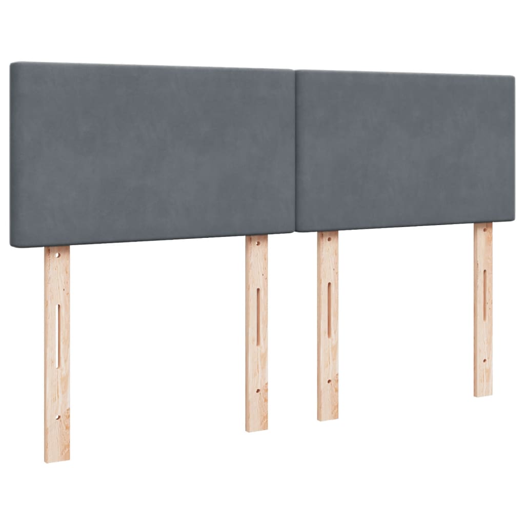 vidaXL Κρεβάτι Boxspring με Στρώμα Σκούρο Γκρι 140x200 εκ. Βελούδινο