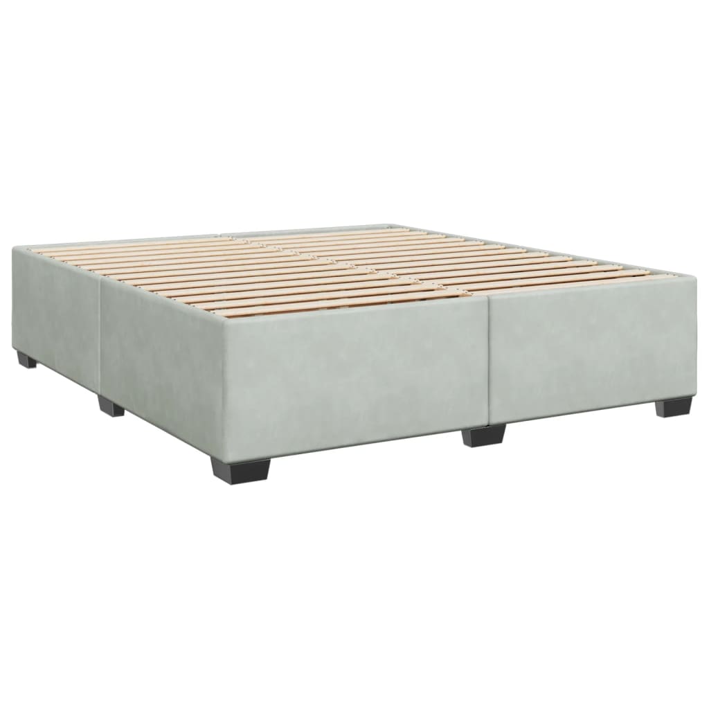 vidaXL Κρεβάτι Boxspring με Στρώμα Ανοιχτό Γκρι 180x200 εκ. Βελούδινο