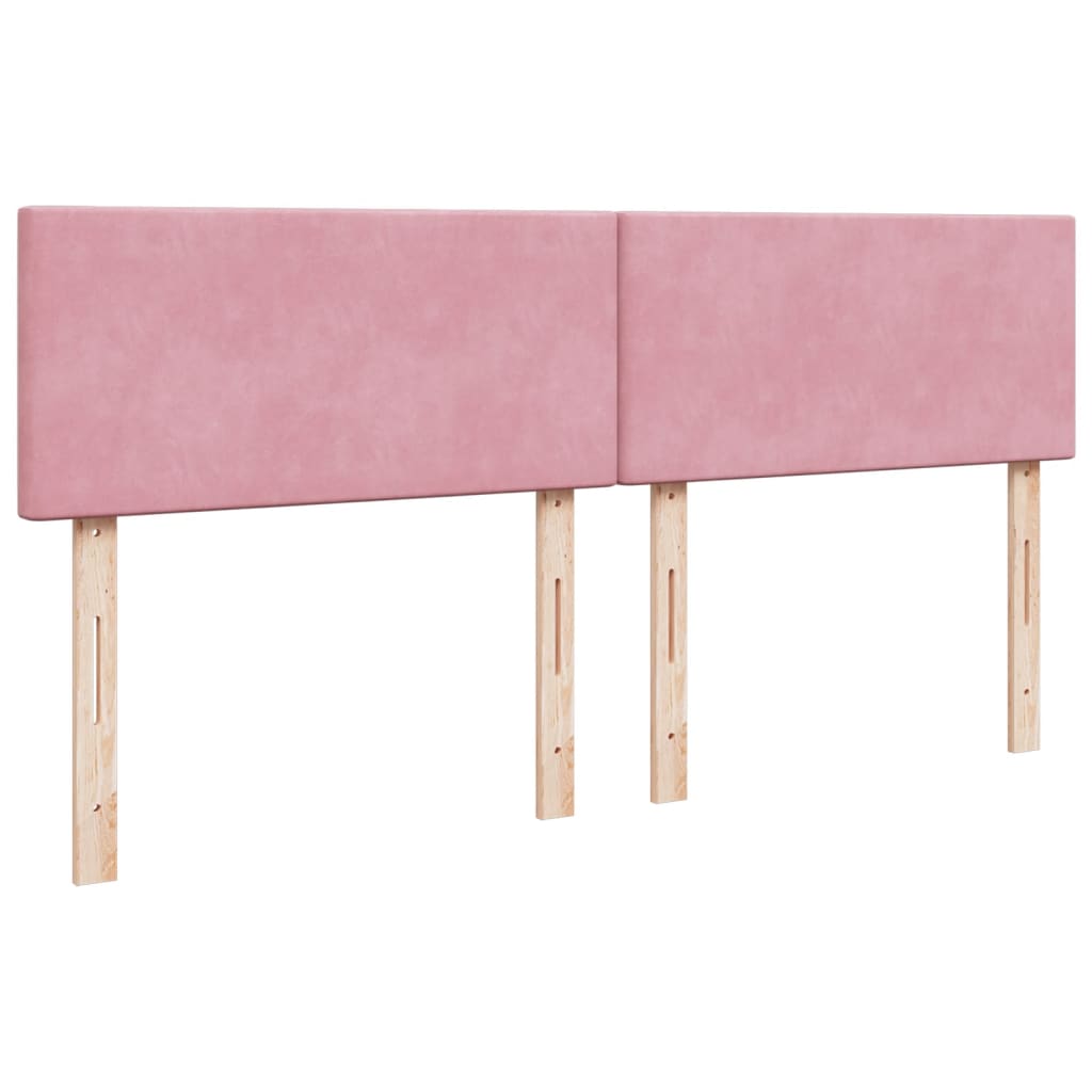 vidaXL Κρεβάτι Boxspring με Στρώμα Ροζ 200x200 εκ. Βελούδινο