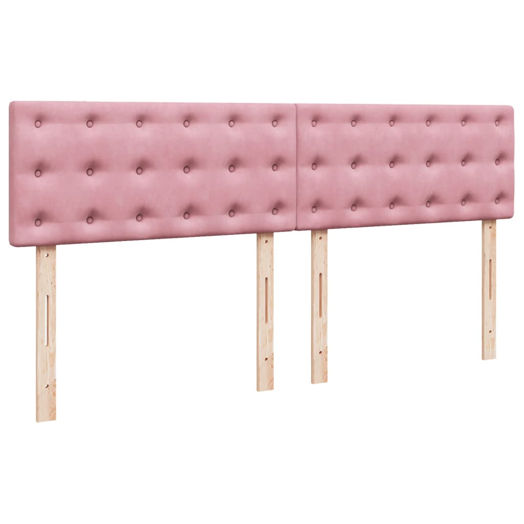 vidaXL Κρεβάτι Boxspring με Στρώμα Ροζ 200x200 εκ. Βελούδινο