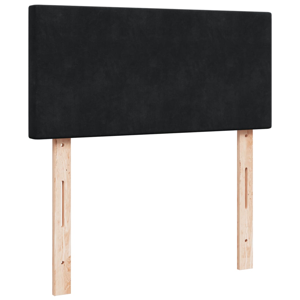 vidaXL Κρεβάτι Boxspring με Στρώμα Μαύρο Single Βελούδινο