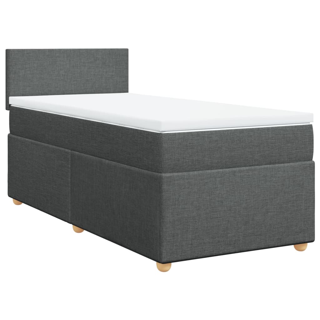 vidaXL Κρεβάτι Boxspring με Στρώμα Σκούρο Γκρι 80x200 εκ. Υφασμάτινο