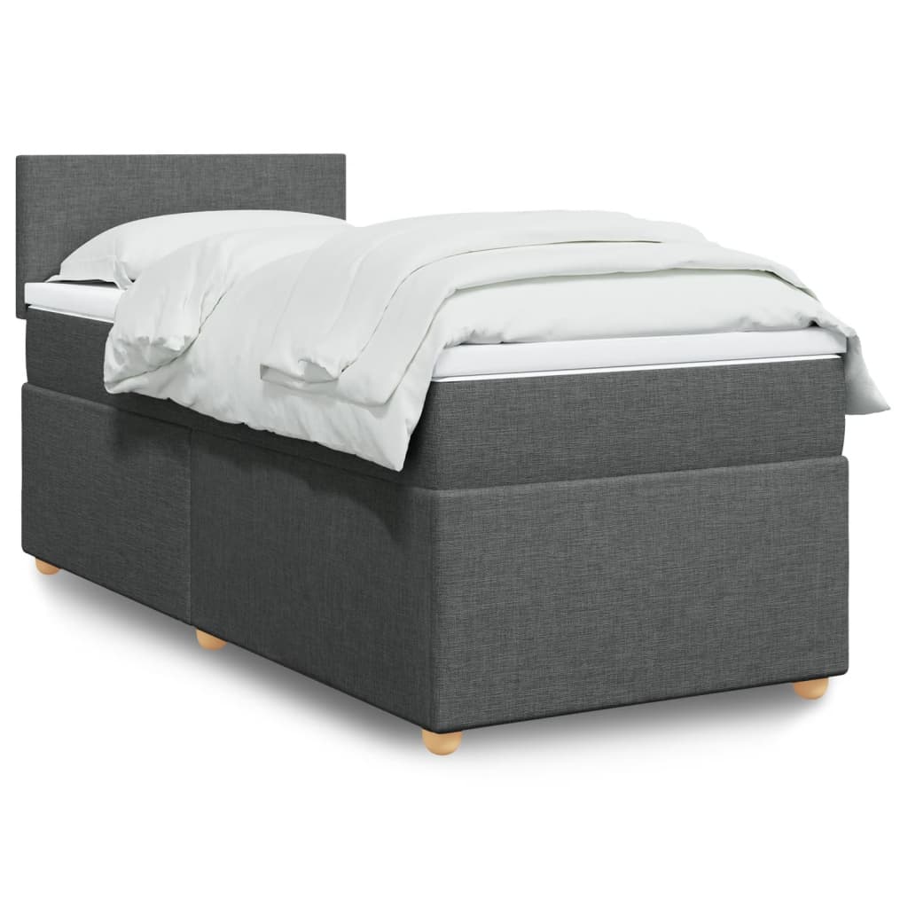 vidaXL Κρεβάτι Boxspring με Στρώμα Σκούρο Γκρι 80x200 εκ. Υφασμάτινο