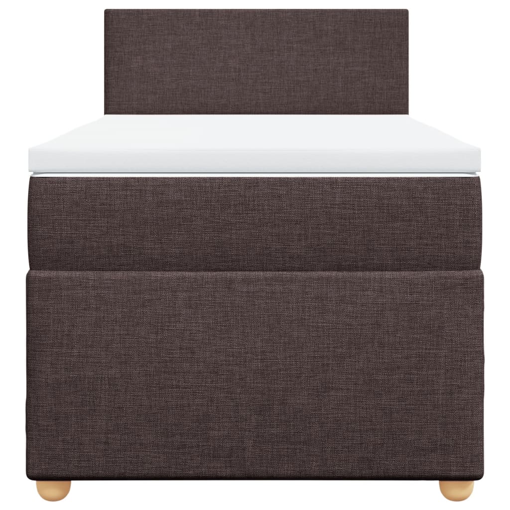 vidaXL Κρεβάτι Boxspring με Στρώμα Σκούρο Καφέ 80x200 εκ. Υφασμάτινο